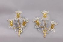 pair of crystal glass wall sconces,
prod. Lobmeye...