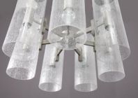 hanging lamp,
Prod. Doria,
Germany 1970.
7 bubb...